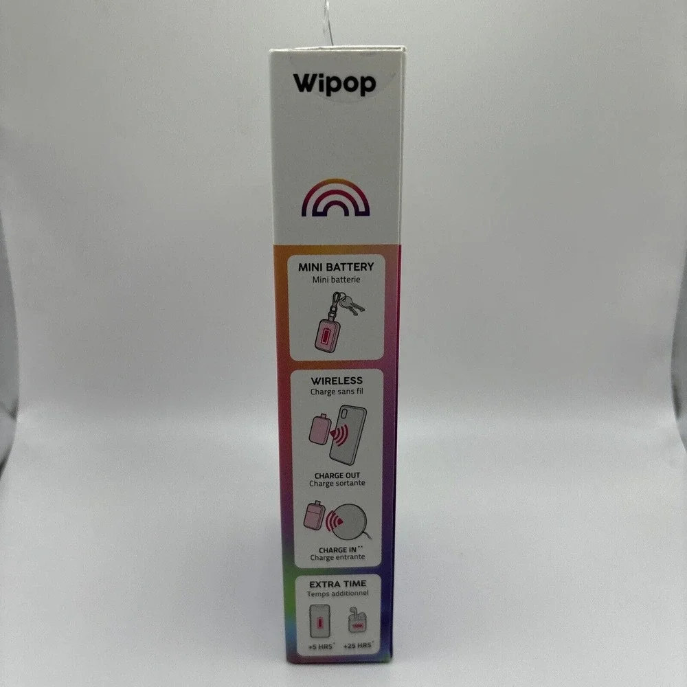 WIPOP Wireless fun Keychain Charging for phone And AirPods Black Iridescent